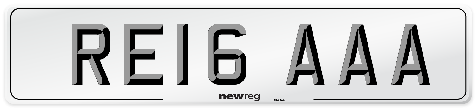 RE16 AAA Number Plate from New Reg